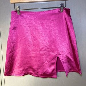 NWT Just Quella Satin Pink Mini Skirt Size 4-6